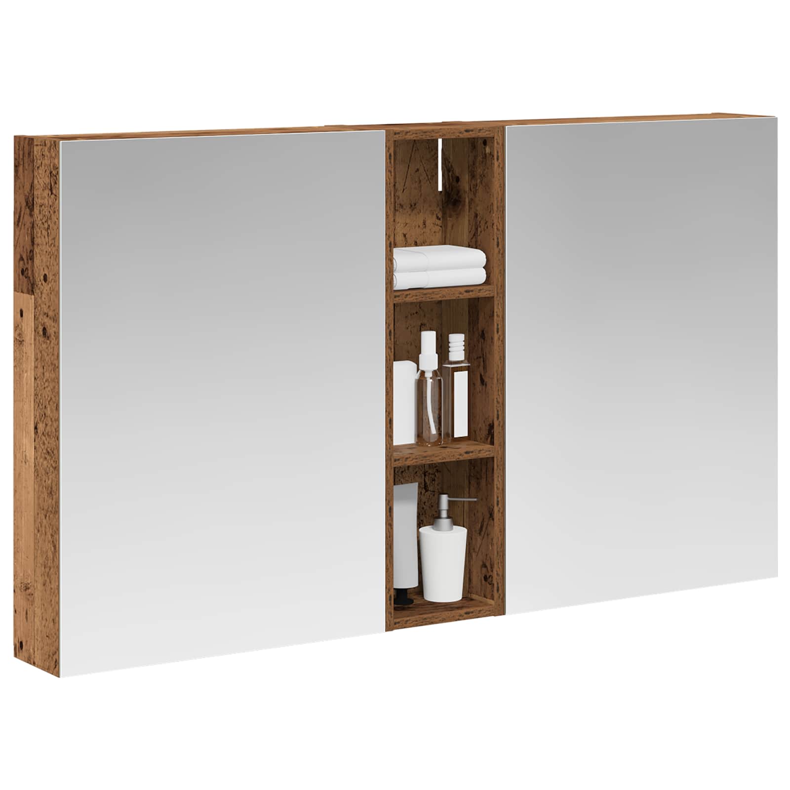 Badezimmerschrank-Set 3 pcs 120 x 14,5 x 70 cm Holzwerkstoff