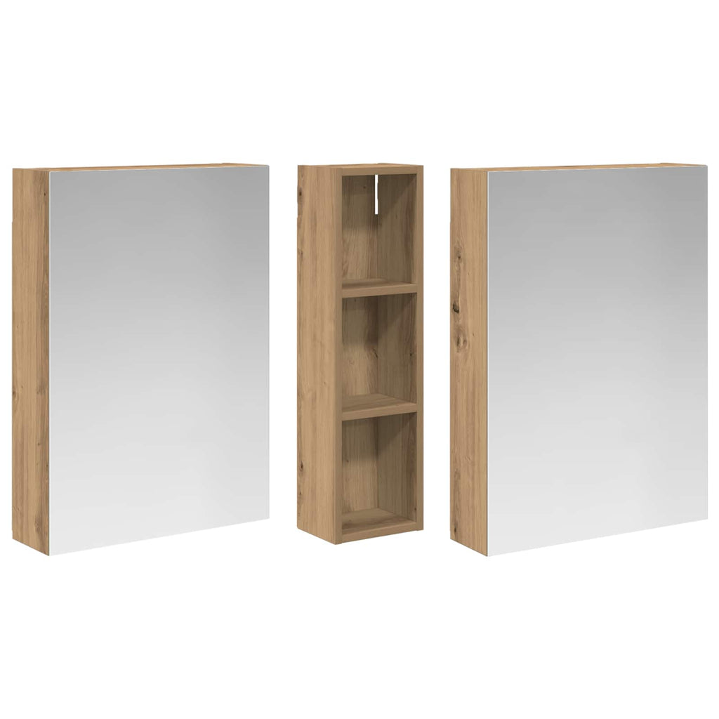 Badezimmerschrank-Set 3 pcs 120 x 14,5 x 70 cm Holzwerkstoff
