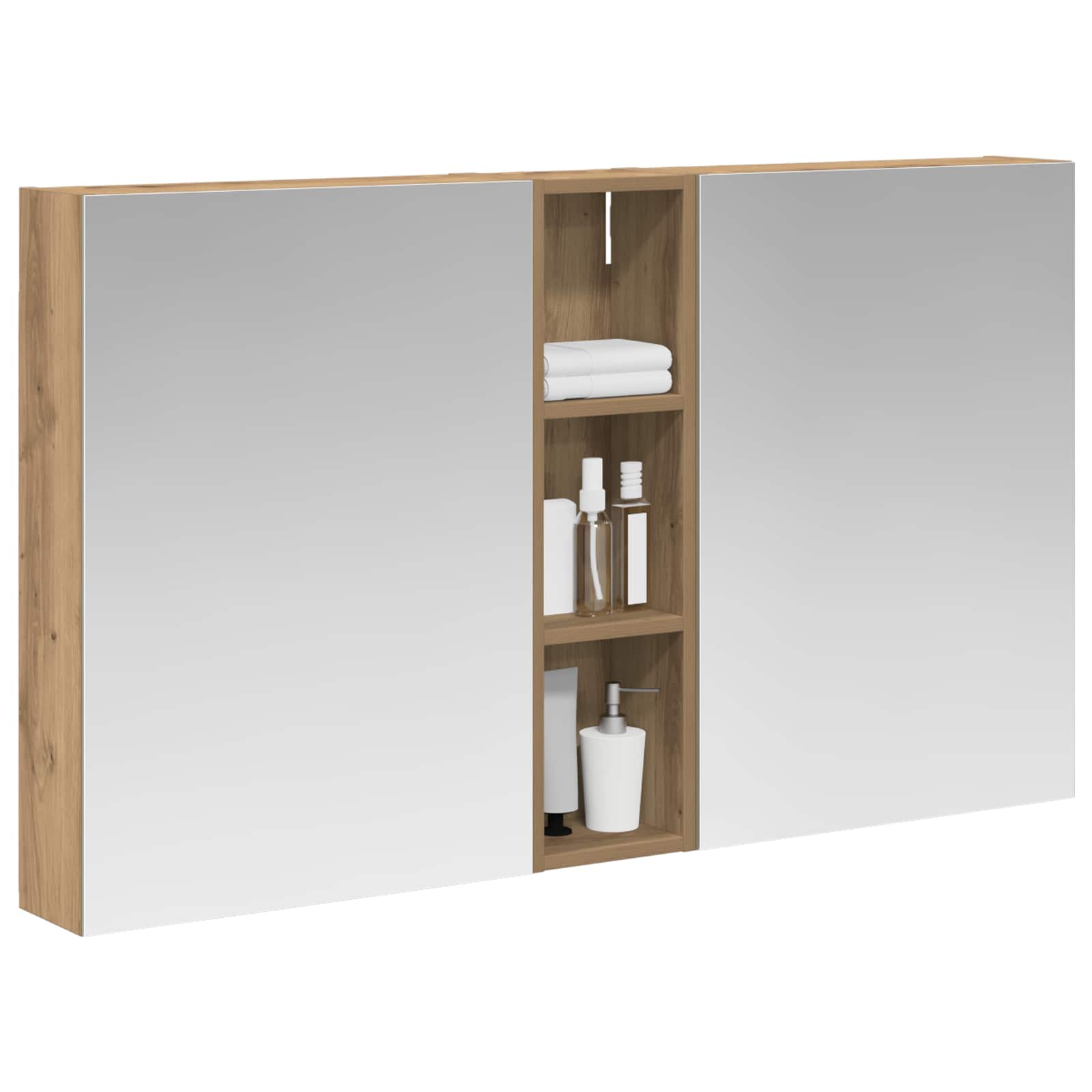 Badezimmerschrank-Set 3 pcs 120 x 14,5 x 70 cm Holzwerkstoff