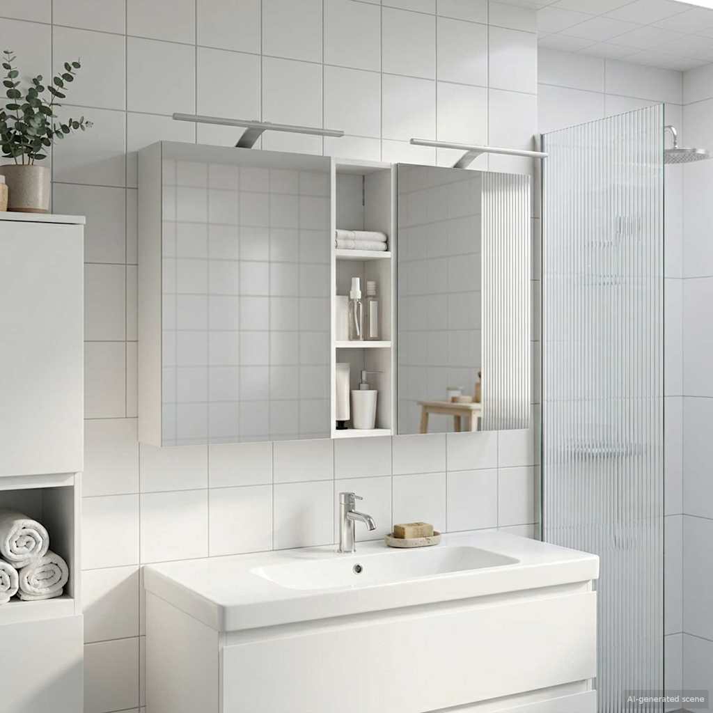 Badezimmerschrank-Set 3 pcs 120 x 14,5 x 70 cm Holzwerkstoff