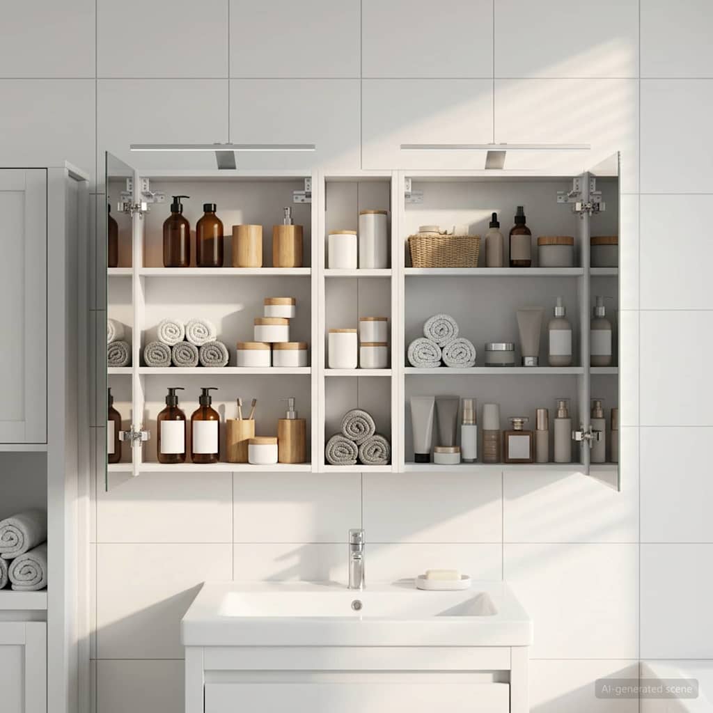 Badezimmerschrank-Set 3 pcs 120 x 14,5 x 70 cm Holzwerkstoff