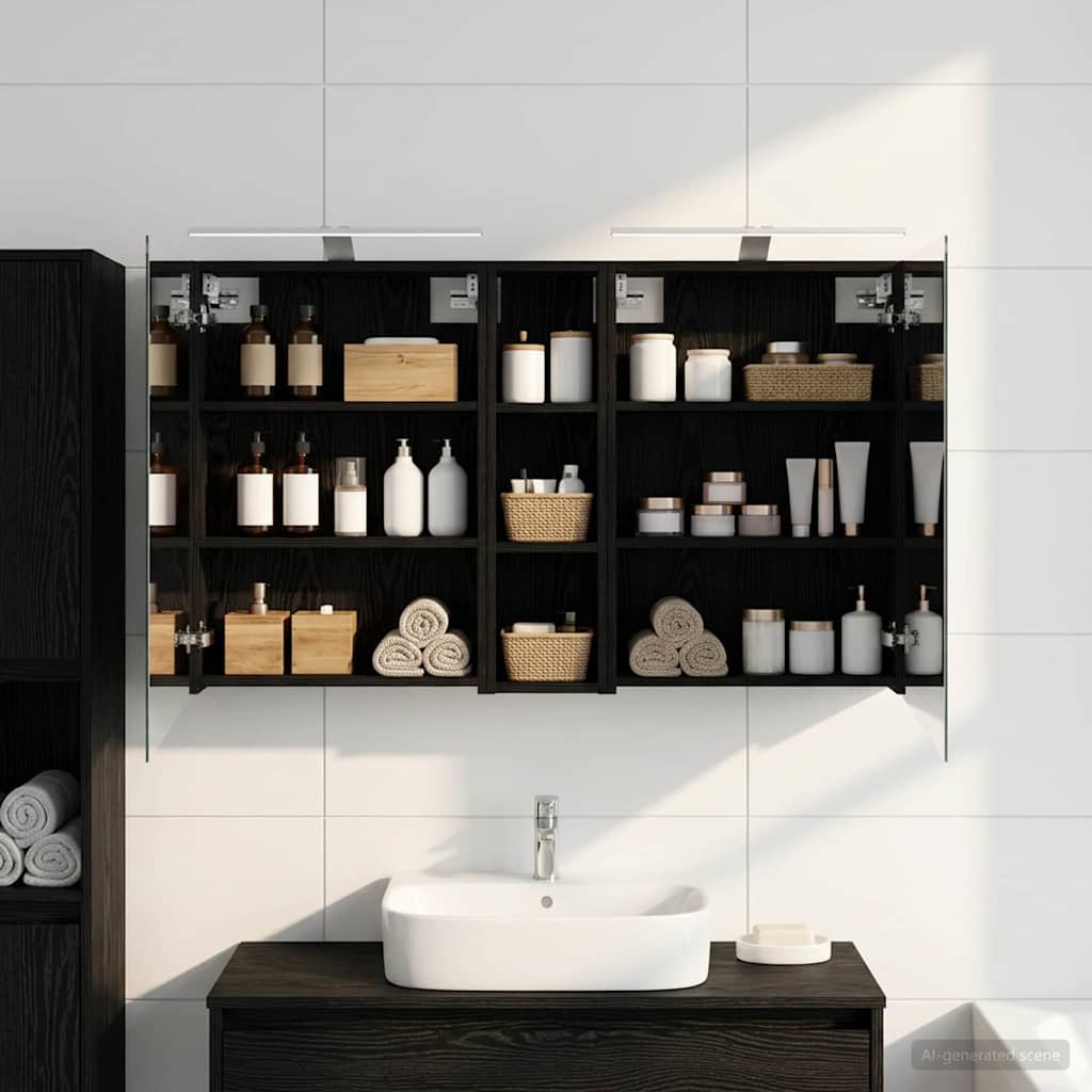 Badezimmerschrank-Set 3 pcs 120 x 14,5 x 70 cm Holzwerkstoff