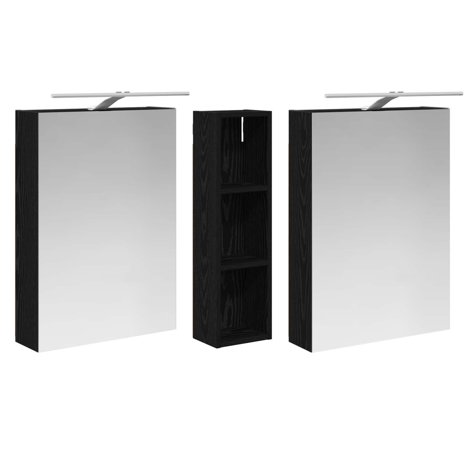 Badezimmerschrank-Set 3 pcs 120 x 14,5 x 70 cm Holzwerkstoff