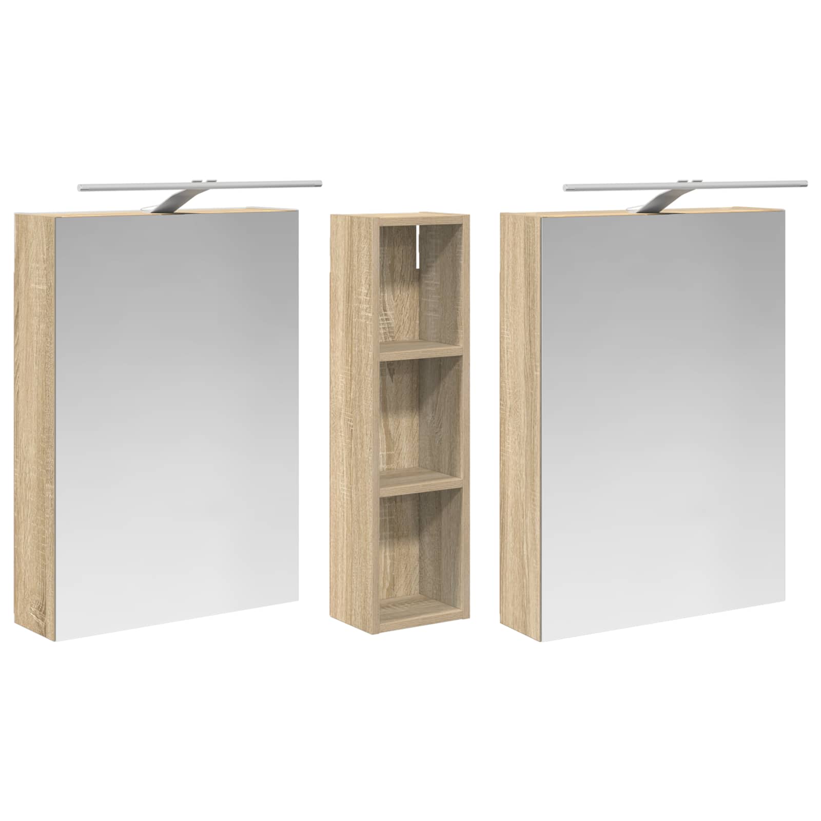 Badezimmerschrank-Set 3 pcs 120 x 14,5 x 70 cm Holzwerkstoff