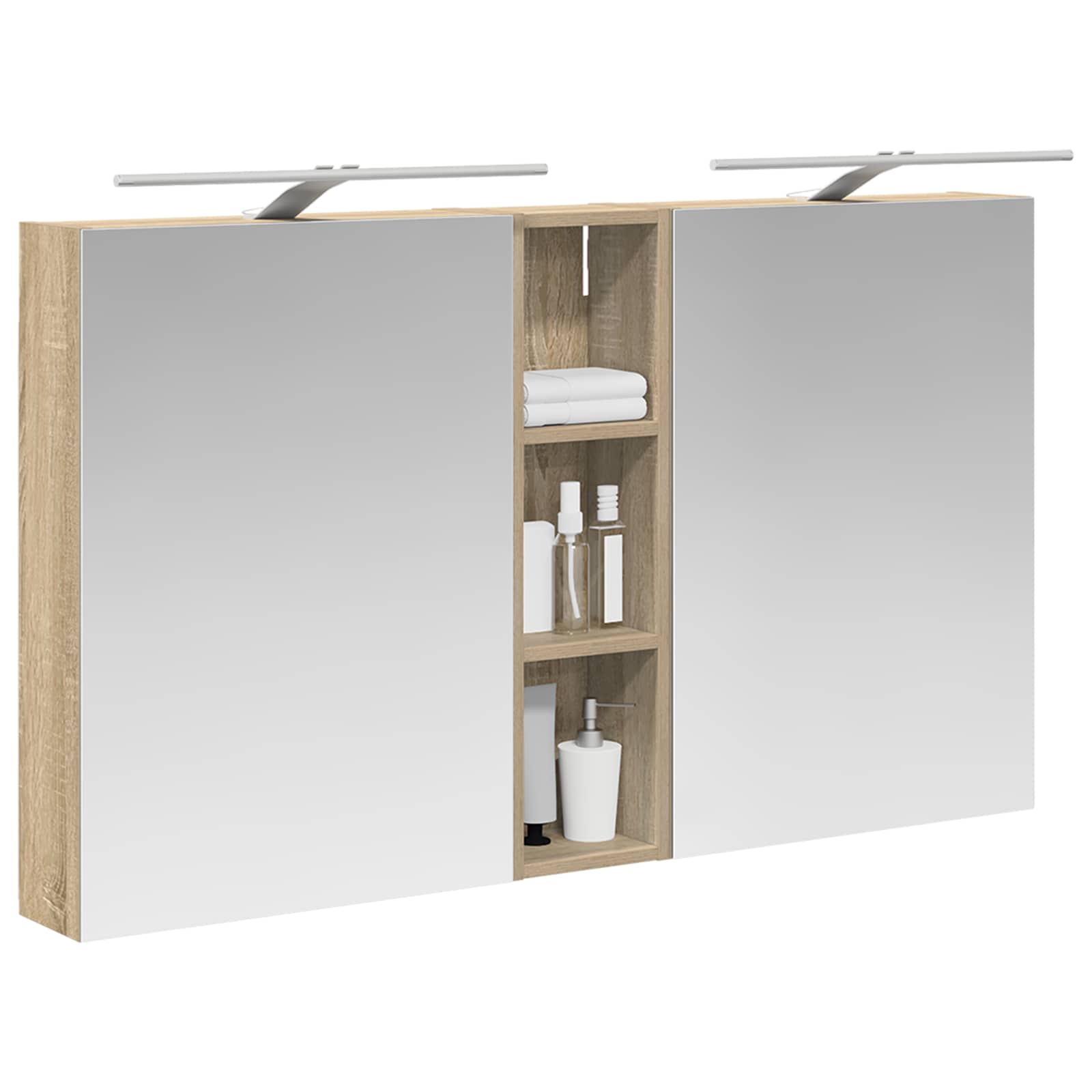 Badezimmerschrank-Set 3 pcs 120 x 14,5 x 70 cm Holzwerkstoff