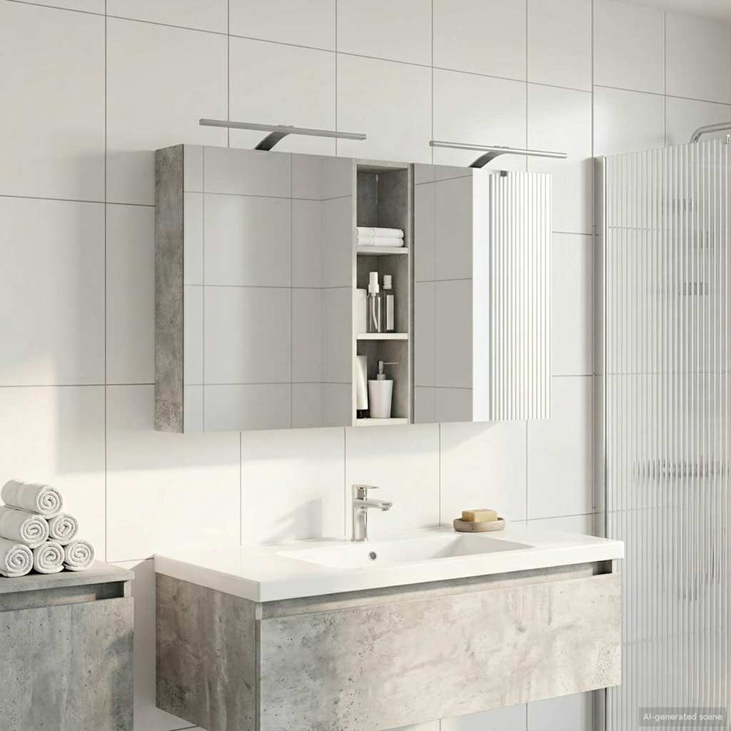 Badezimmerschrank-Set 3 pcs 120 x 14,5 x 70 cm Holzwerkstoff
