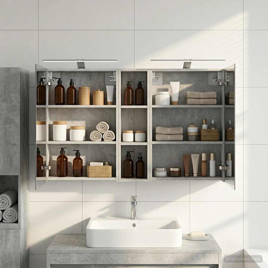 Badezimmerschrank-Set 3 pcs 120 x 14,5 x 70 cm Holzwerkstoff