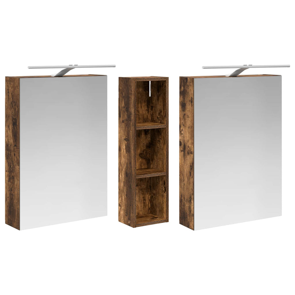 Badezimmerschrank-Set 3 pcs 120 x 14,5 x 70 cm Holzwerkstoff
