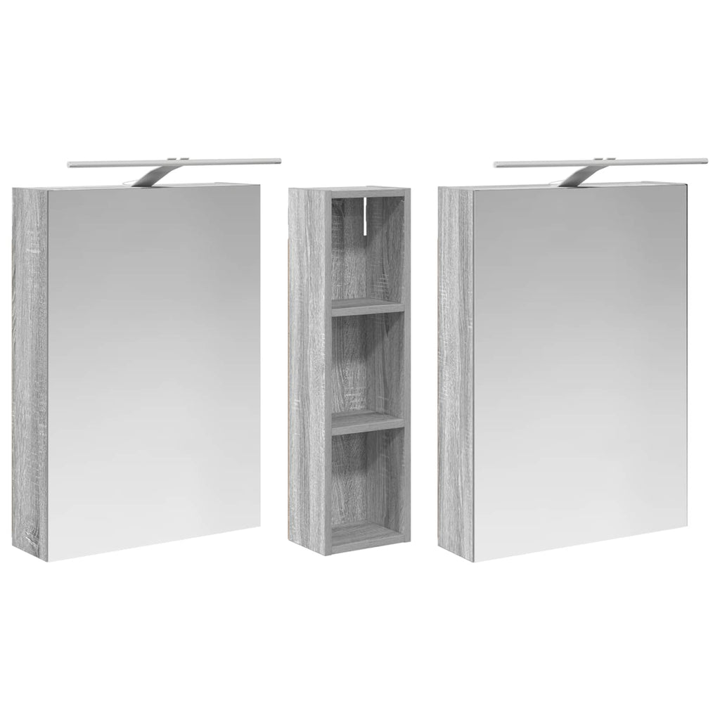Badezimmerschrank-Set 3 pcs 120 x 14,5 x 70 cm Holzwerkstoff