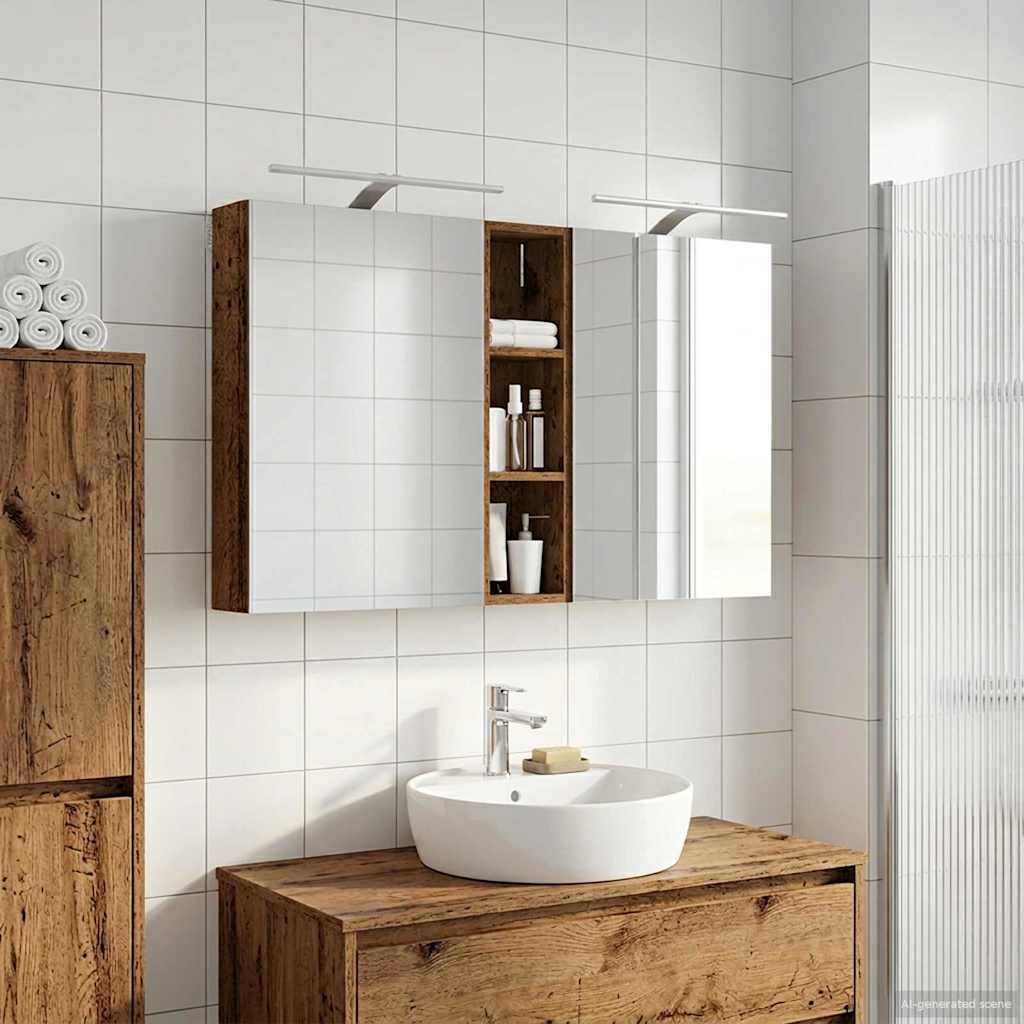 Badezimmerschrank-Set 3 pcs 120 x 14,5 x 70 cm Holzwerkstoff
