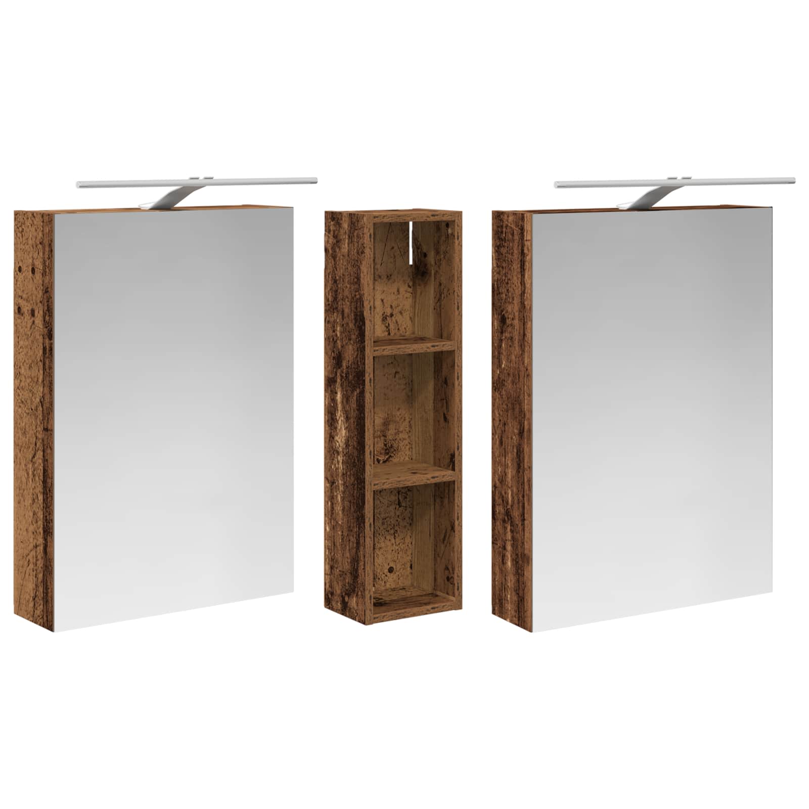 Badezimmerschrank-Set 3 pcs 120 x 14,5 x 70 cm Holzwerkstoff