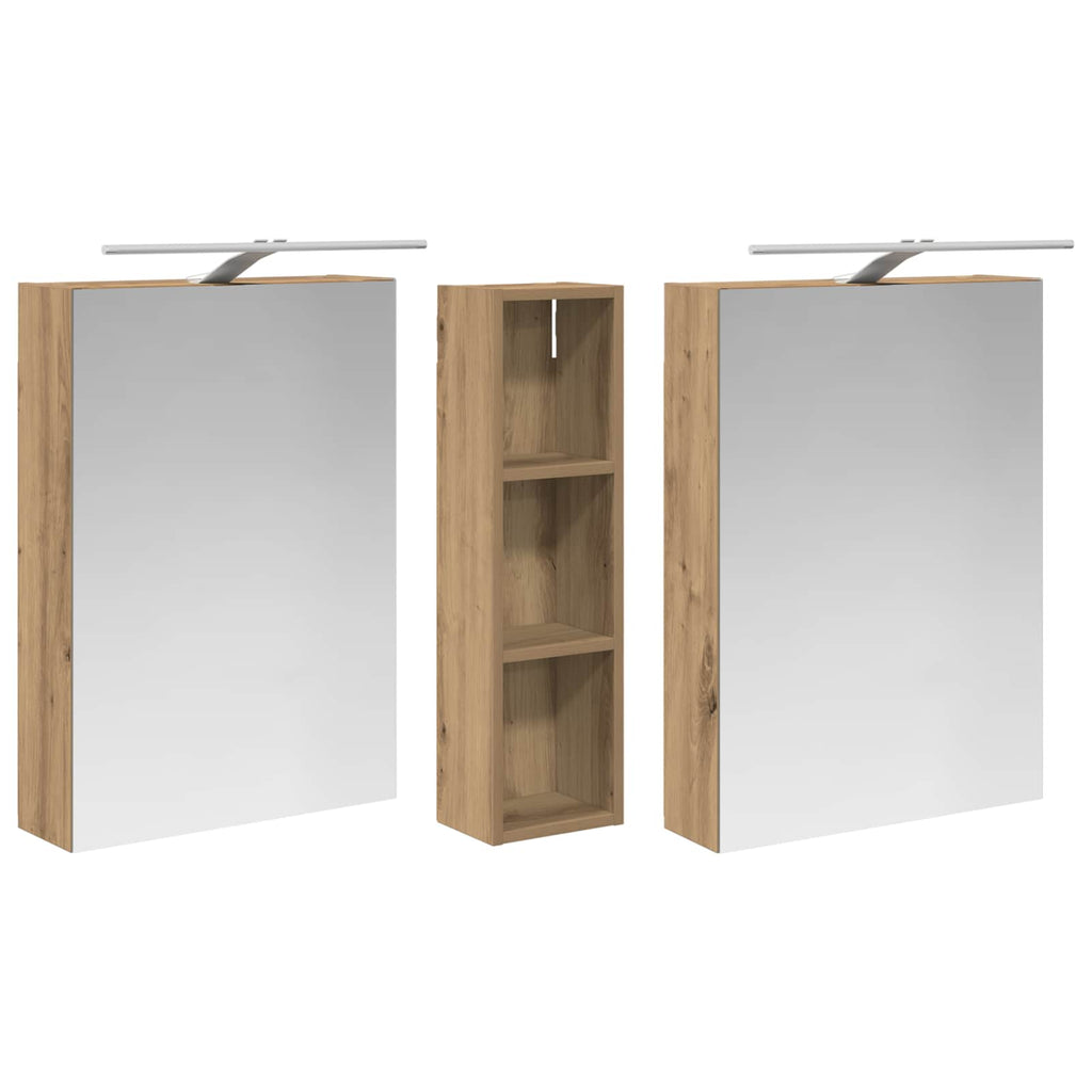Badezimmerschrank-Set 3 pcs 120 x 14,5 x 70 cm Holzwerkstoff