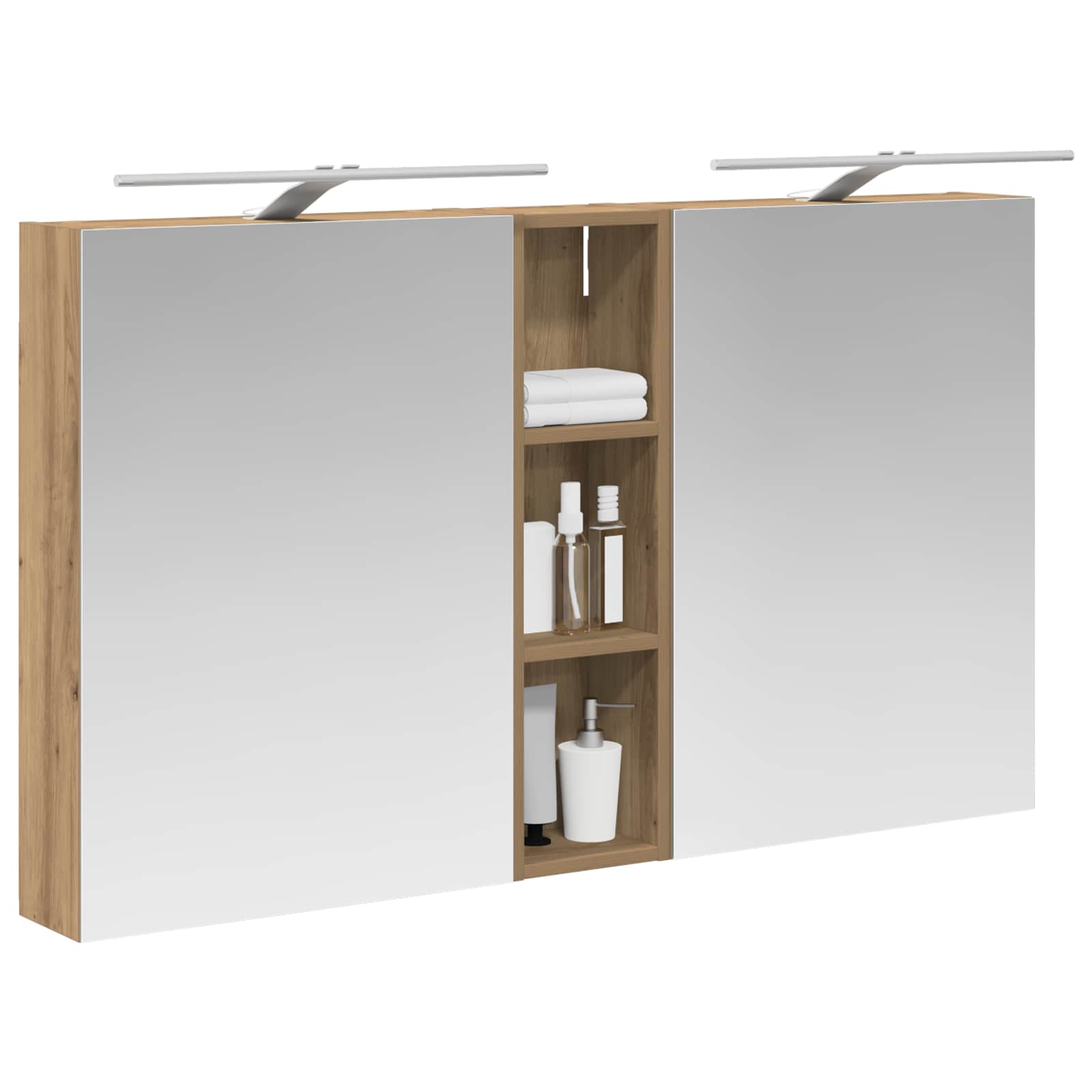 Badezimmerschrank-Set 3 pcs 120 x 14,5 x 70 cm Holzwerkstoff