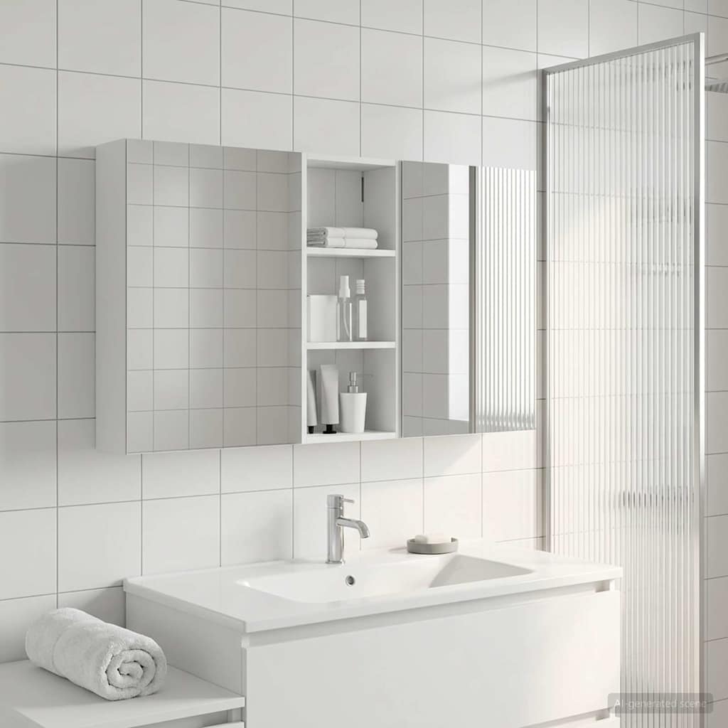 Badezimmerschrank-Set 3 pcs 130 x 14,5 x 70 cm Holzwerkstoff