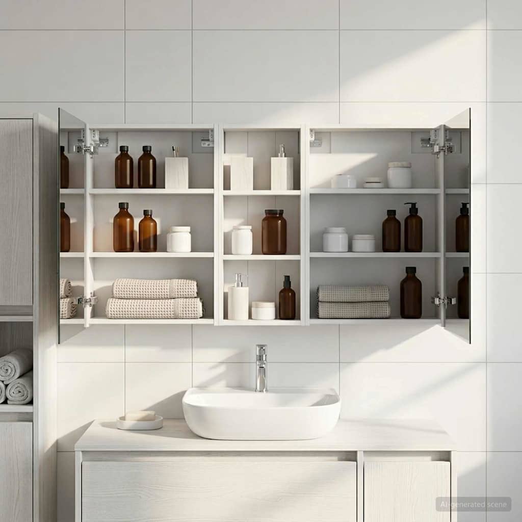 Badezimmerschrank-Set 3 pcs 130 x 14,5 x 70 cm Holzwerkstoff