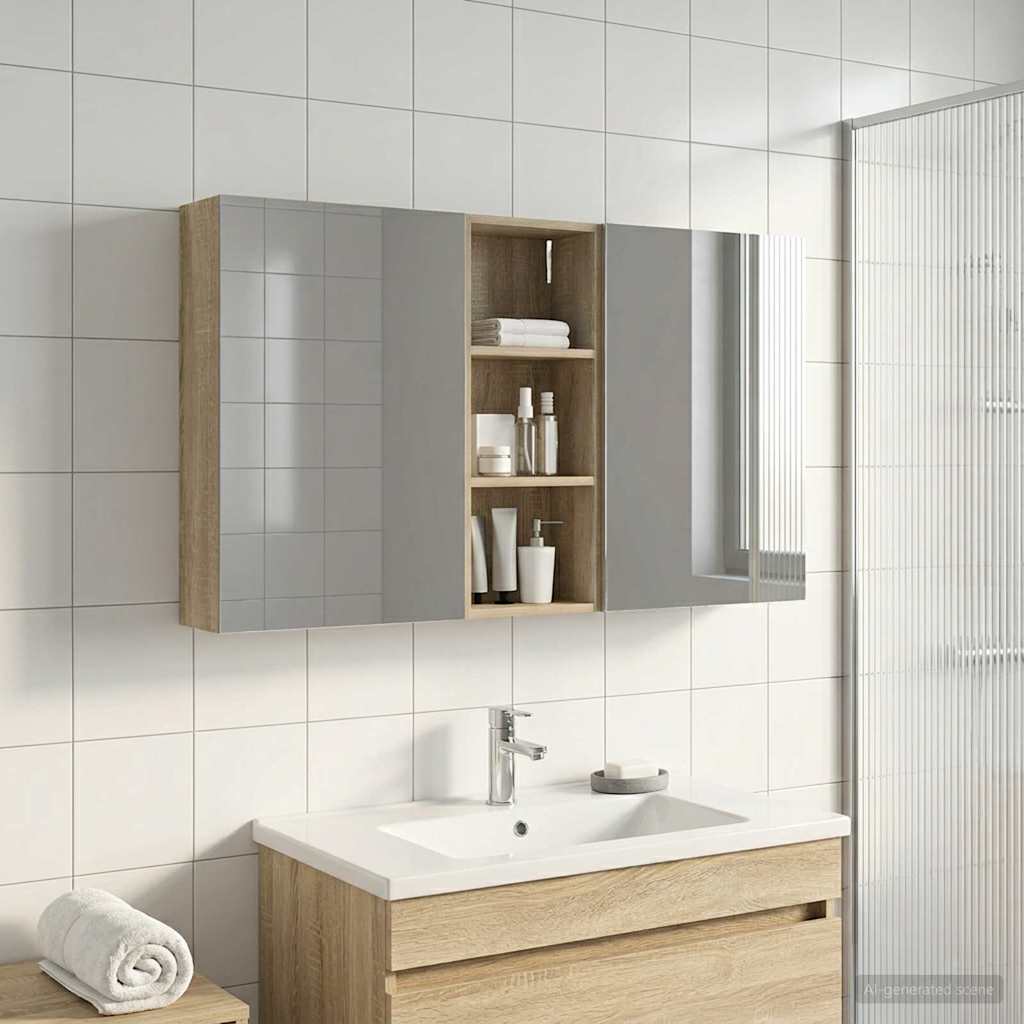 Badezimmerschrank-Set 3 pcs 130 x 14,5 x 70 cm Holzwerkstoff