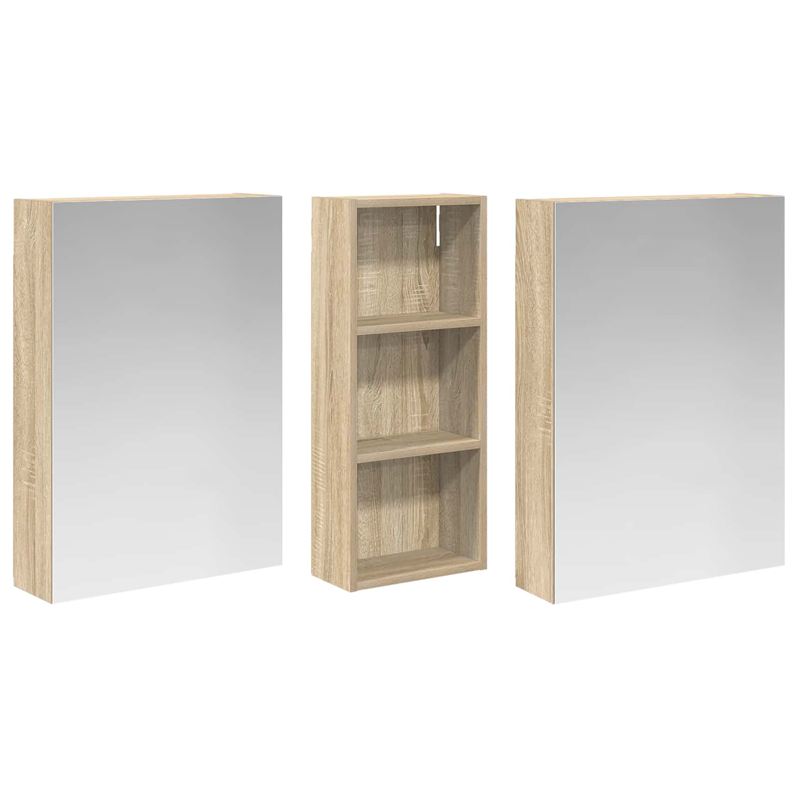 Badezimmerschrank-Set 3 pcs 130 x 14,5 x 70 cm Holzwerkstoff