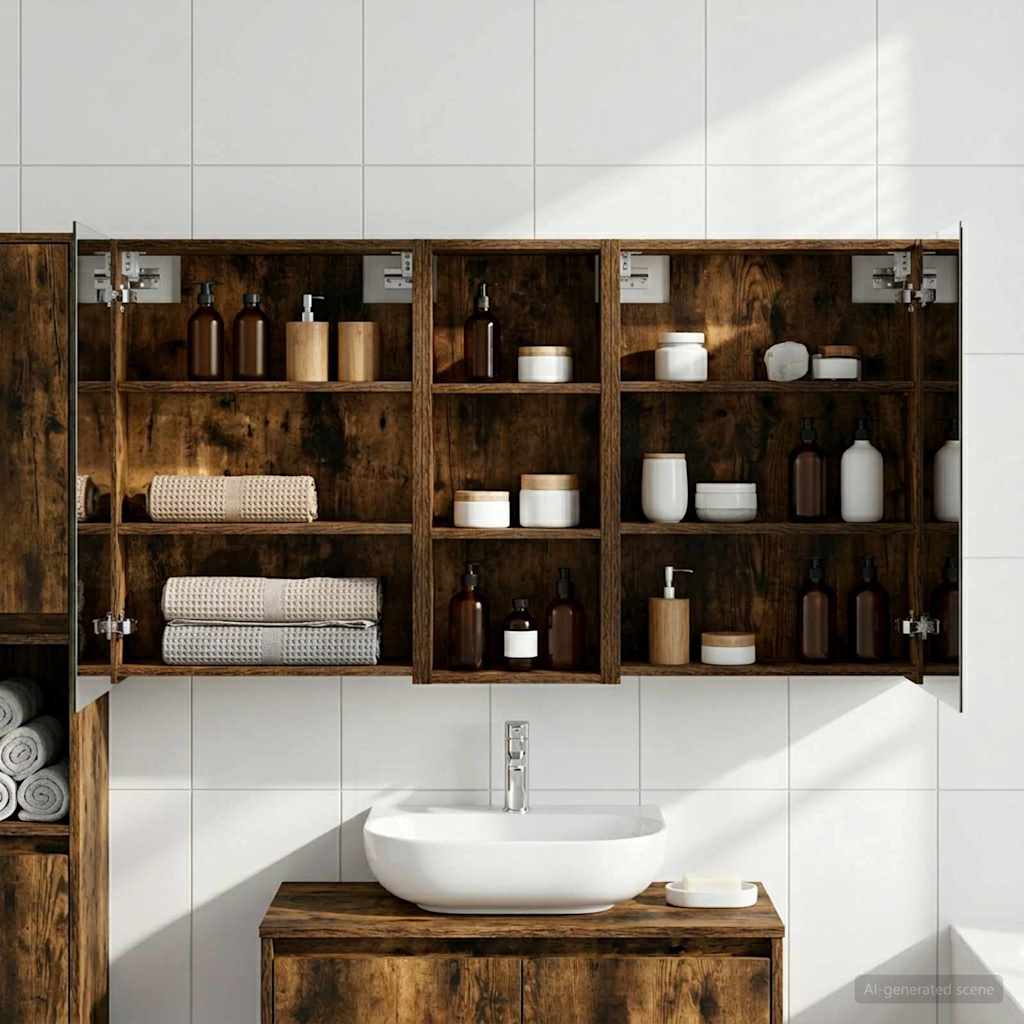 Badezimmerschrank-Set 3 pcs 130 x 14,5 x 70 cm Holzwerkstoff