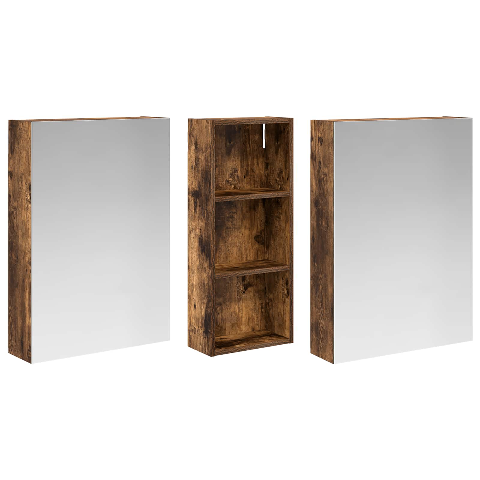 Badezimmerschrank-Set 3 pcs 130 x 14,5 x 70 cm Holzwerkstoff