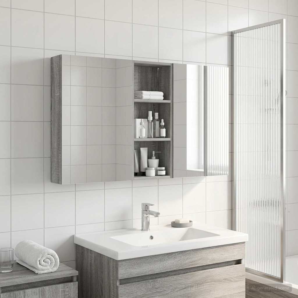 Badezimmerschrank-Set 3 pcs 130 x 14,5 x 70 cm Holzwerkstoff