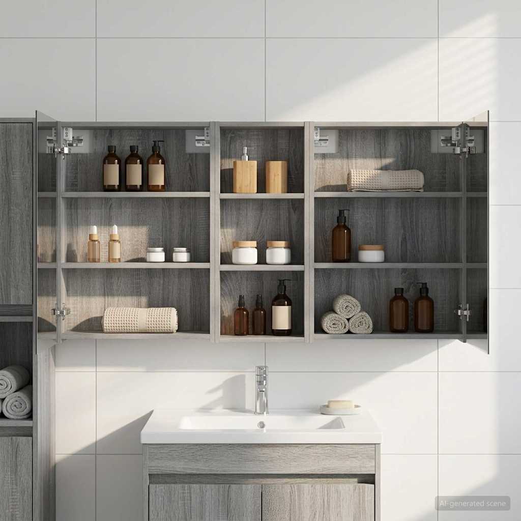 Badezimmerschrank-Set 3 pcs 130 x 14,5 x 70 cm Holzwerkstoff