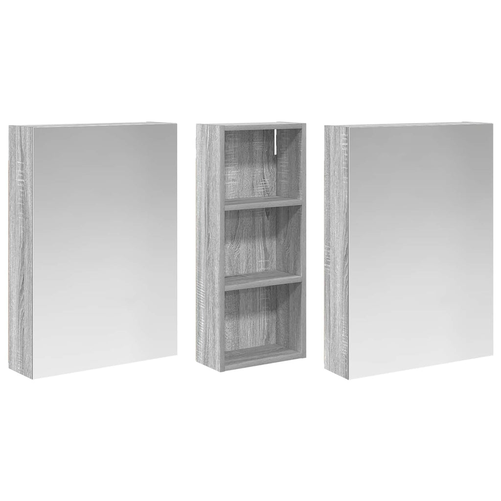 Badezimmerschrank-Set 3 pcs 130 x 14,5 x 70 cm Holzwerkstoff