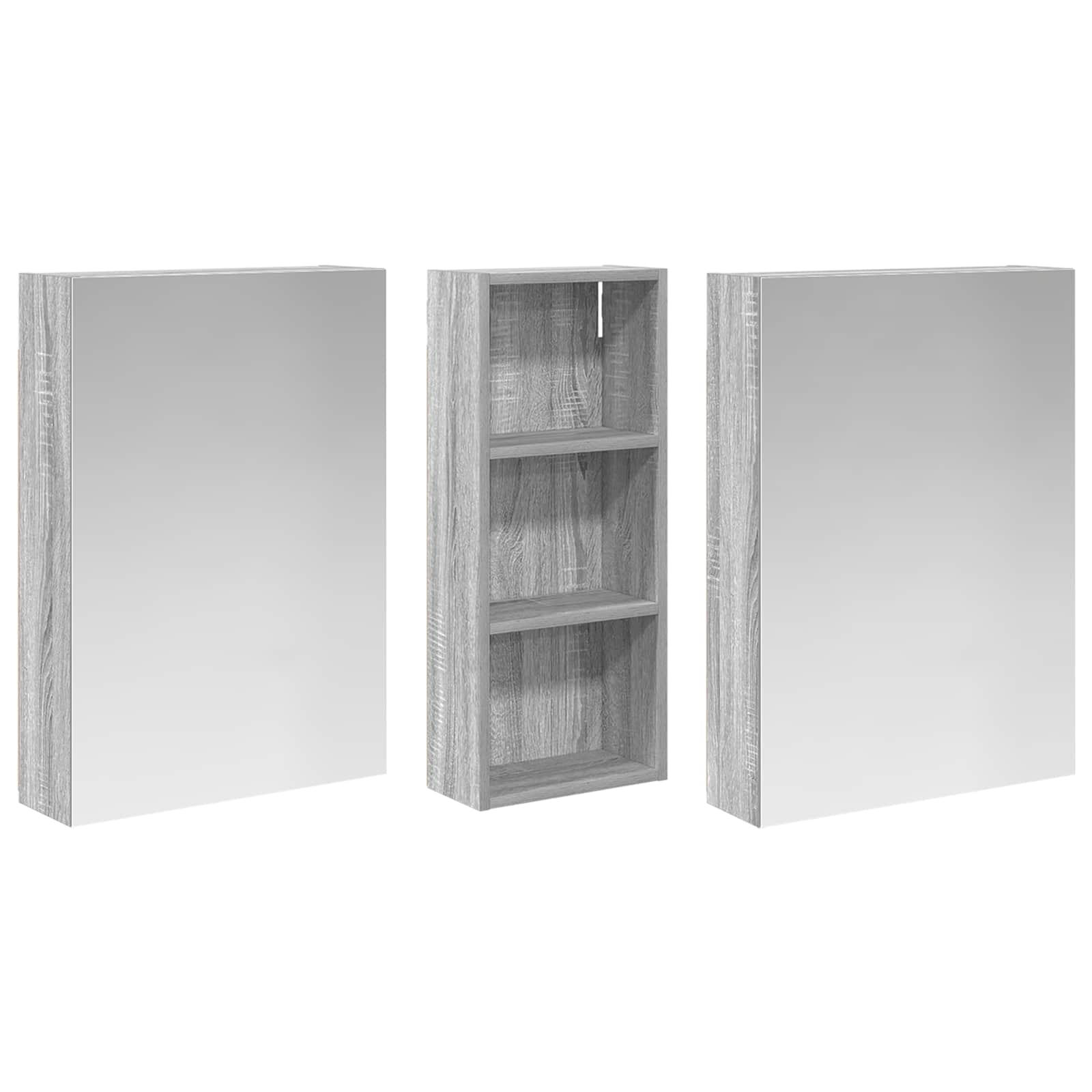 Badezimmerschrank-Set 3 pcs 130 x 14,5 x 70 cm Holzwerkstoff