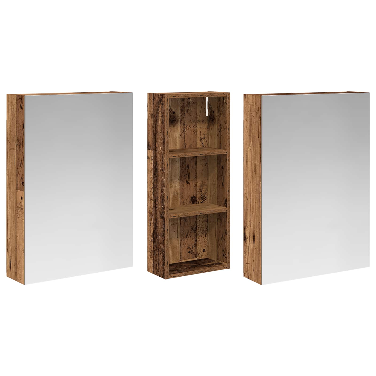 Badezimmerschrank-Set 3 pcs 130 x 14,5 x 70 cm Holzwerkstoff