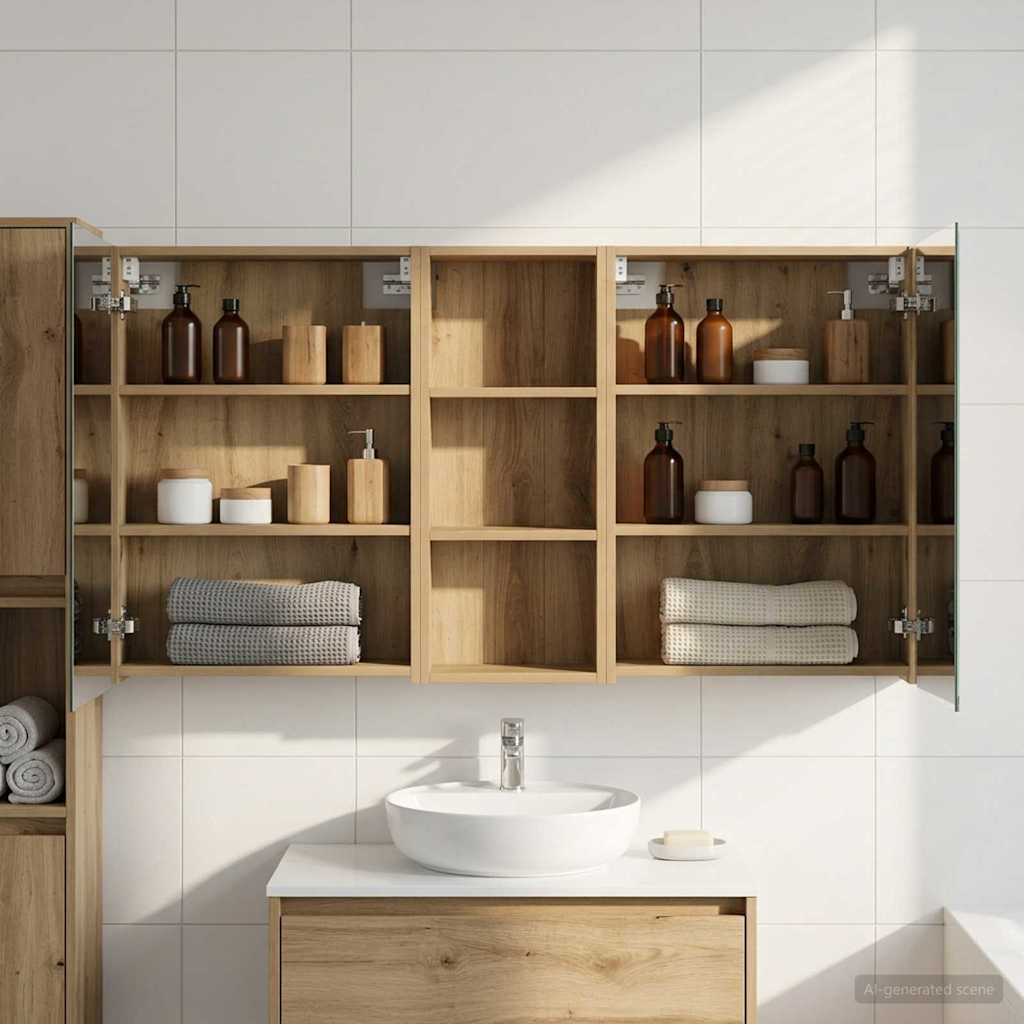 Badezimmerschrank-Set 3 pcs 130 x 14,5 x 70 cm Holzwerkstoff