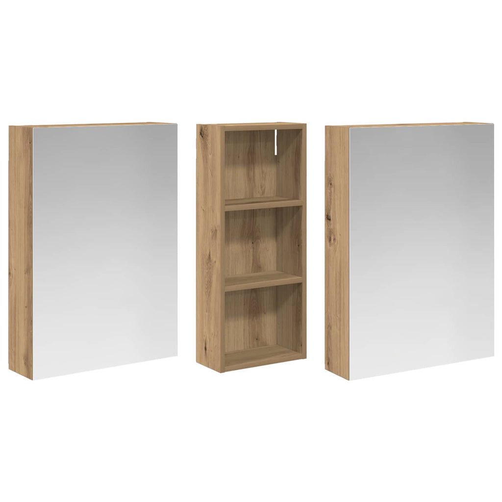 Badezimmerschrank-Set 3 pcs 130 x 14,5 x 70 cm Holzwerkstoff