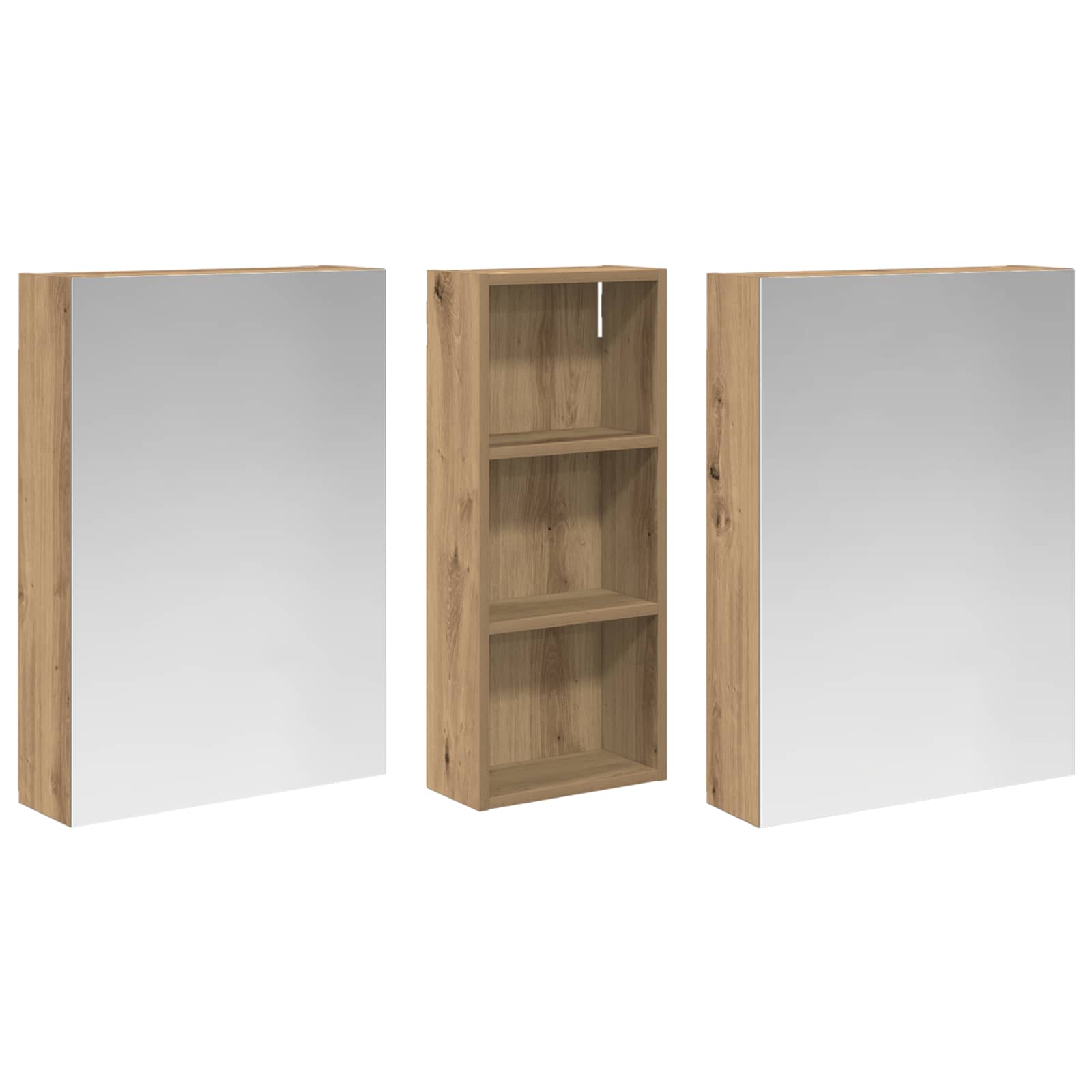 Badezimmerschrank-Set 3 pcs 130 x 14,5 x 70 cm Holzwerkstoff