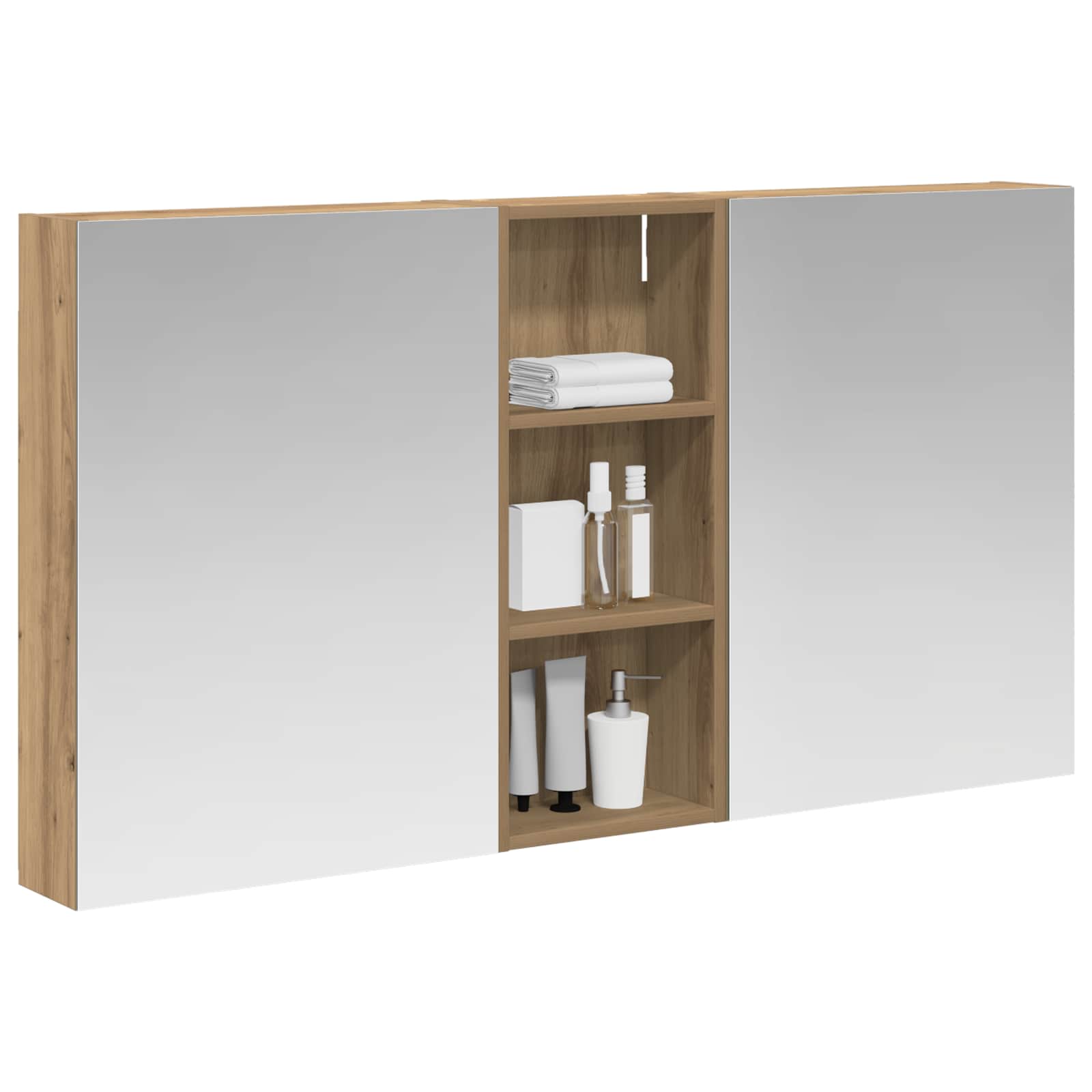 Badezimmerschrank-Set 3 pcs 130 x 14,5 x 70 cm Holzwerkstoff