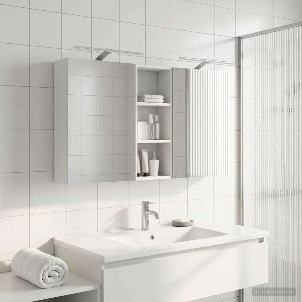 Badezimmerschrank-Set 3 pcs 130 x 14,5 x 70 cm Holzwerkstoff