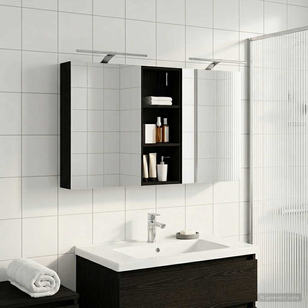 Badezimmerschrank-Set 3 pcs 130 x 14,5 x 70 cm Holzwerkstoff