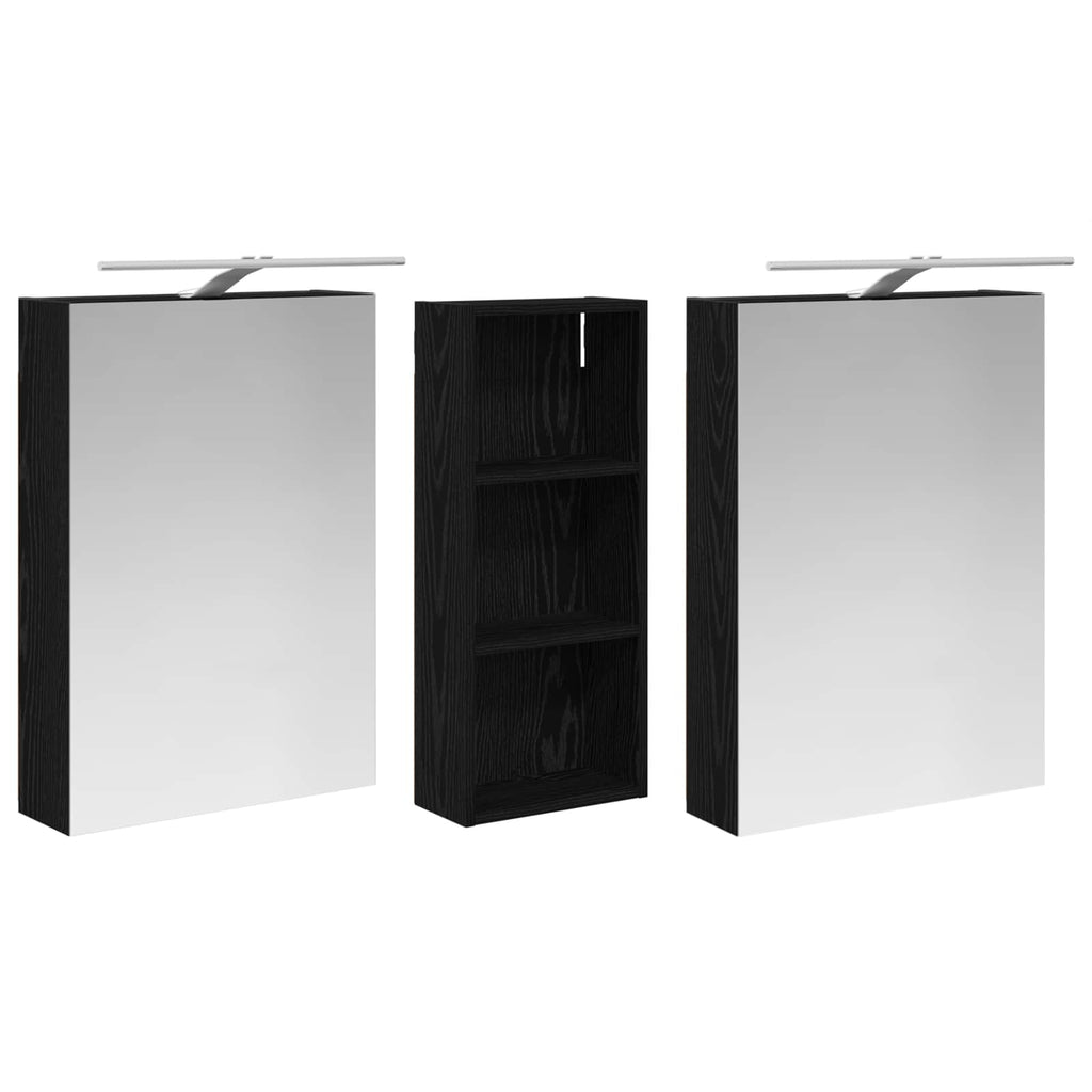 Badezimmerschrank-Set 3 pcs 130 x 14,5 x 70 cm Holzwerkstoff