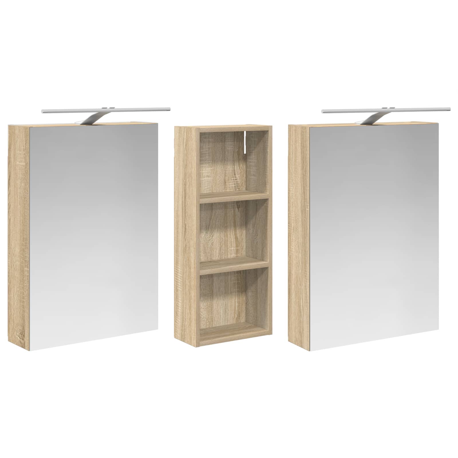 Badezimmerschrank-Set 3 pcs 130 x 14,5 x 70 cm Holzwerkstoff