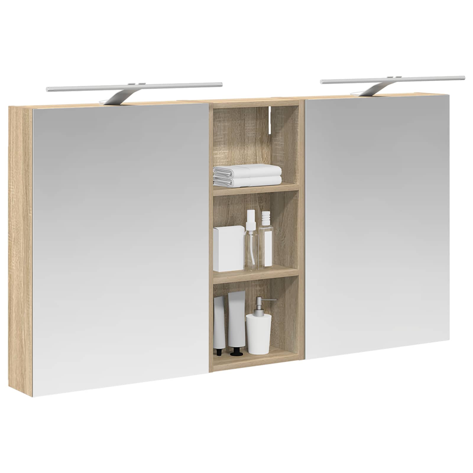 Badezimmerschrank-Set 3 pcs 130 x 14,5 x 70 cm Holzwerkstoff