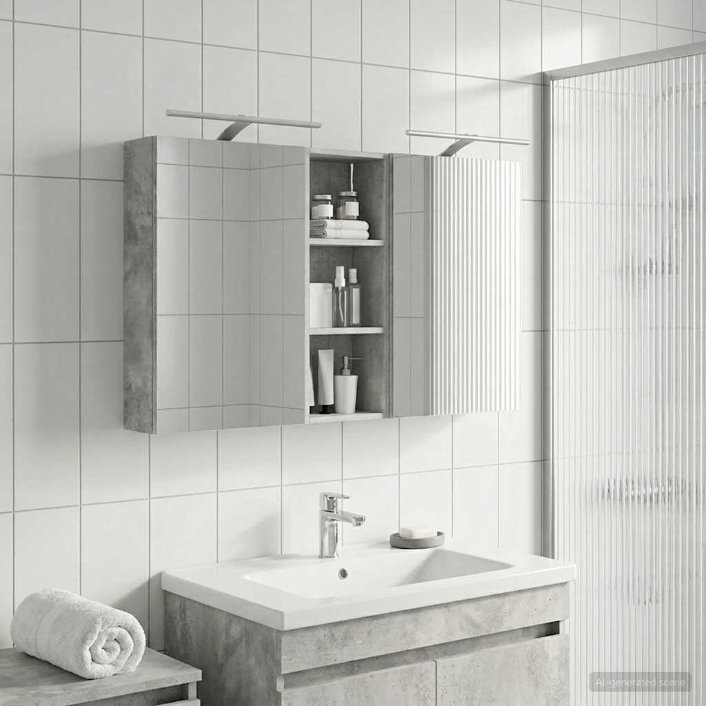Badezimmerschrank-Set 3 pcs 130 x 14,5 x 70 cm Holzwerkstoff