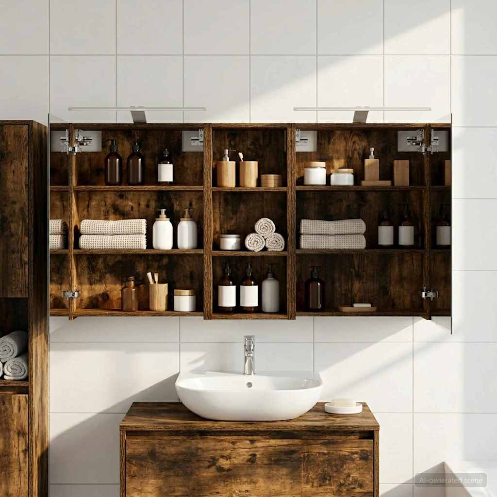 Badezimmerschrank-Set 3 pcs 130 x 14,5 x 70 cm Holzwerkstoff