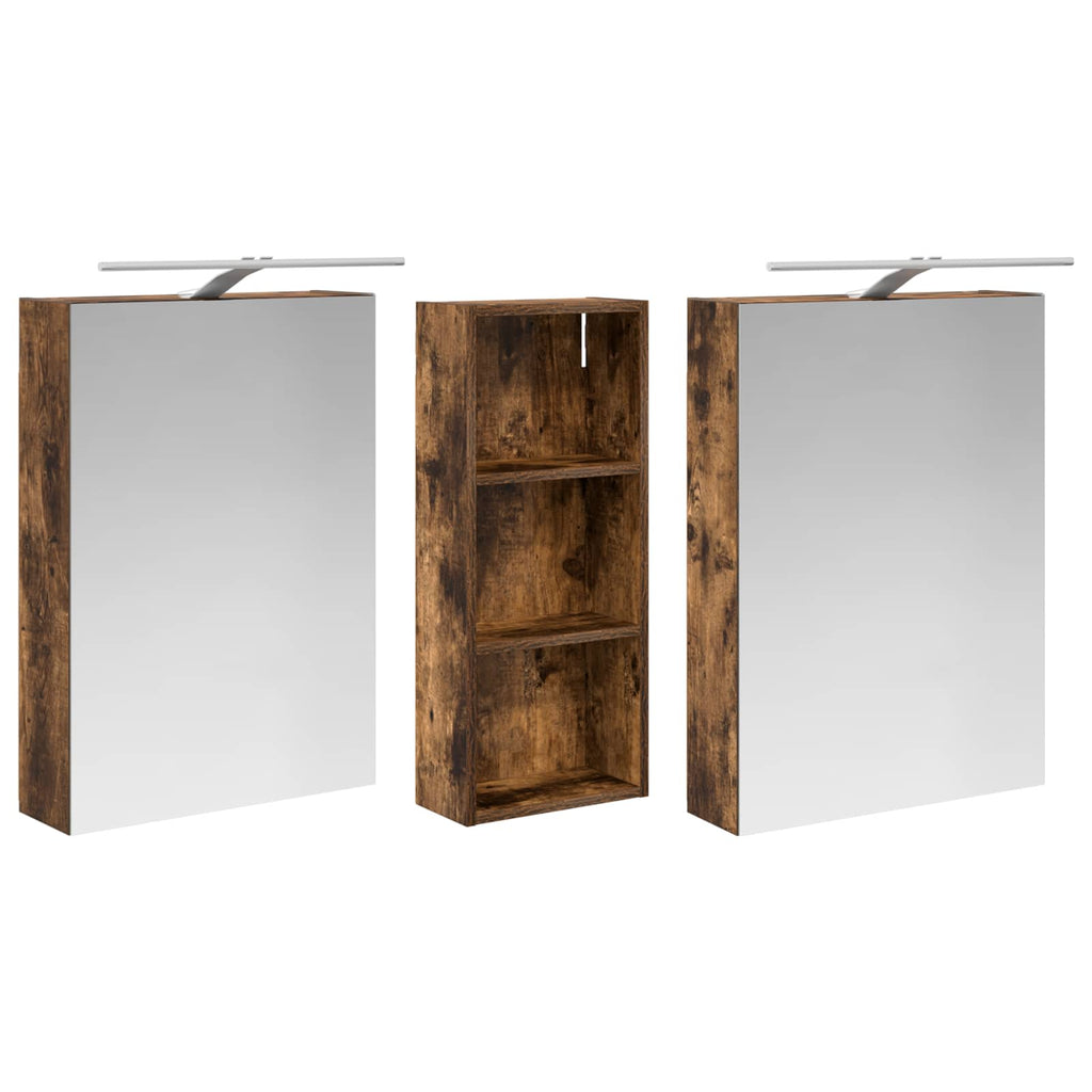 Badezimmerschrank-Set 3 pcs 130 x 14,5 x 70 cm Holzwerkstoff