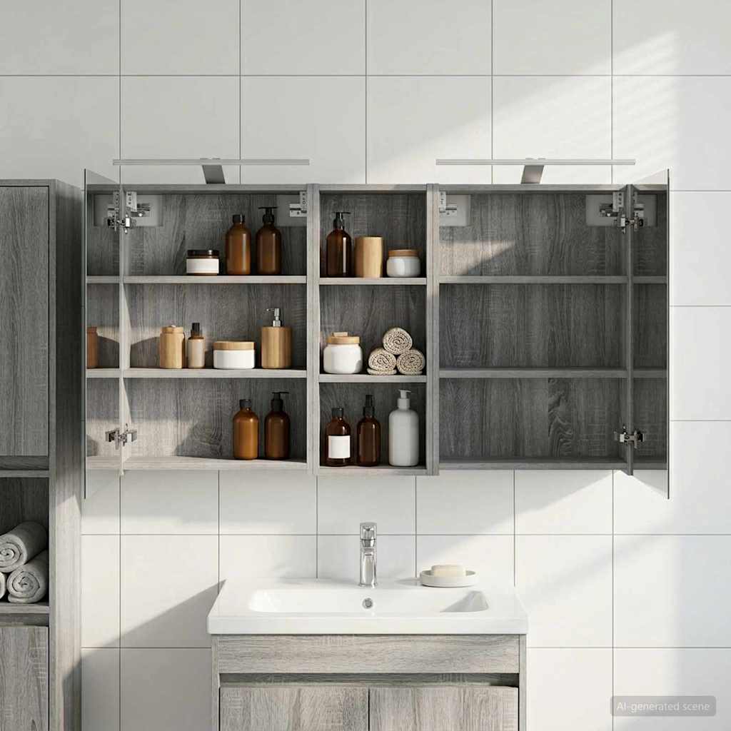Badezimmerschrank-Set 3 pcs 130 x 14,5 x 70 cm Holzwerkstoff