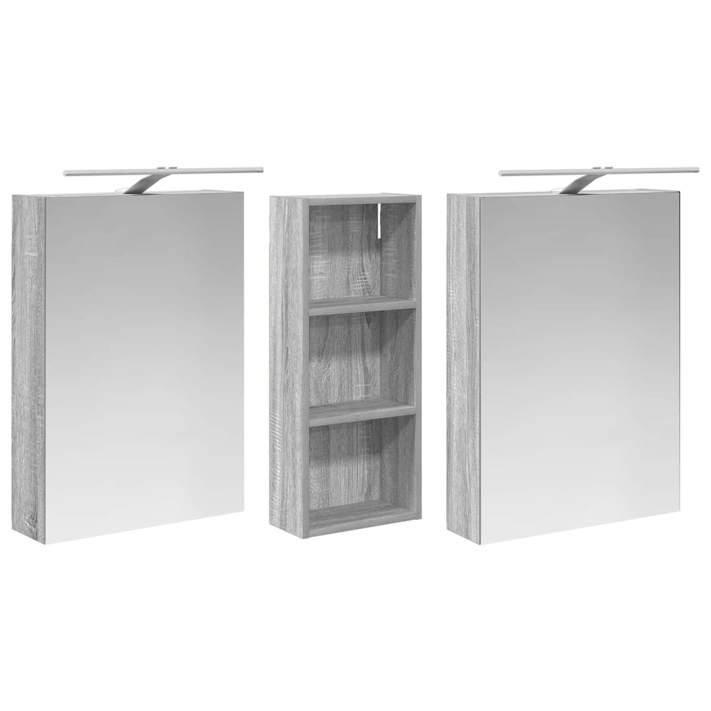 Badezimmerschrank-Set 3 pcs 130 x 14,5 x 70 cm Holzwerkstoff