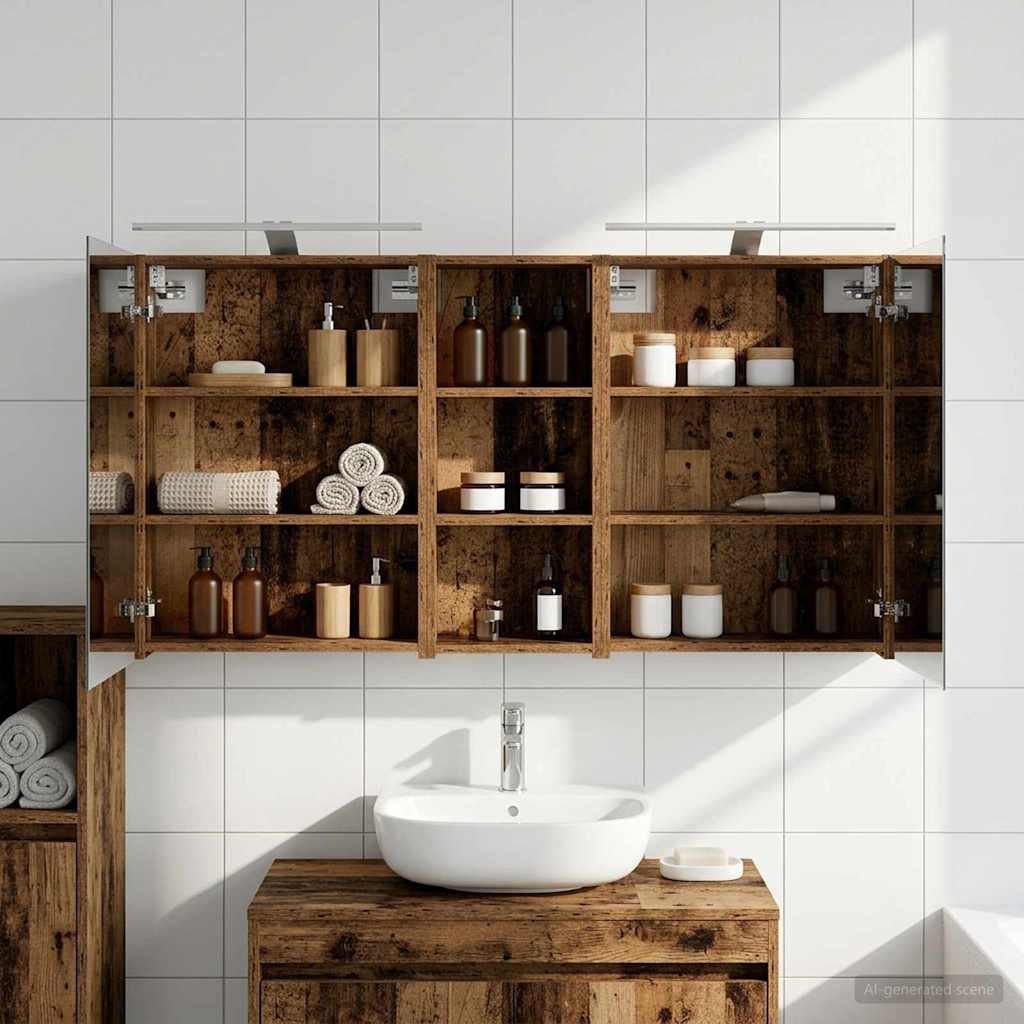 Badezimmerschrank-Set 3 pcs 130 x 14,5 x 70 cm Holzwerkstoff