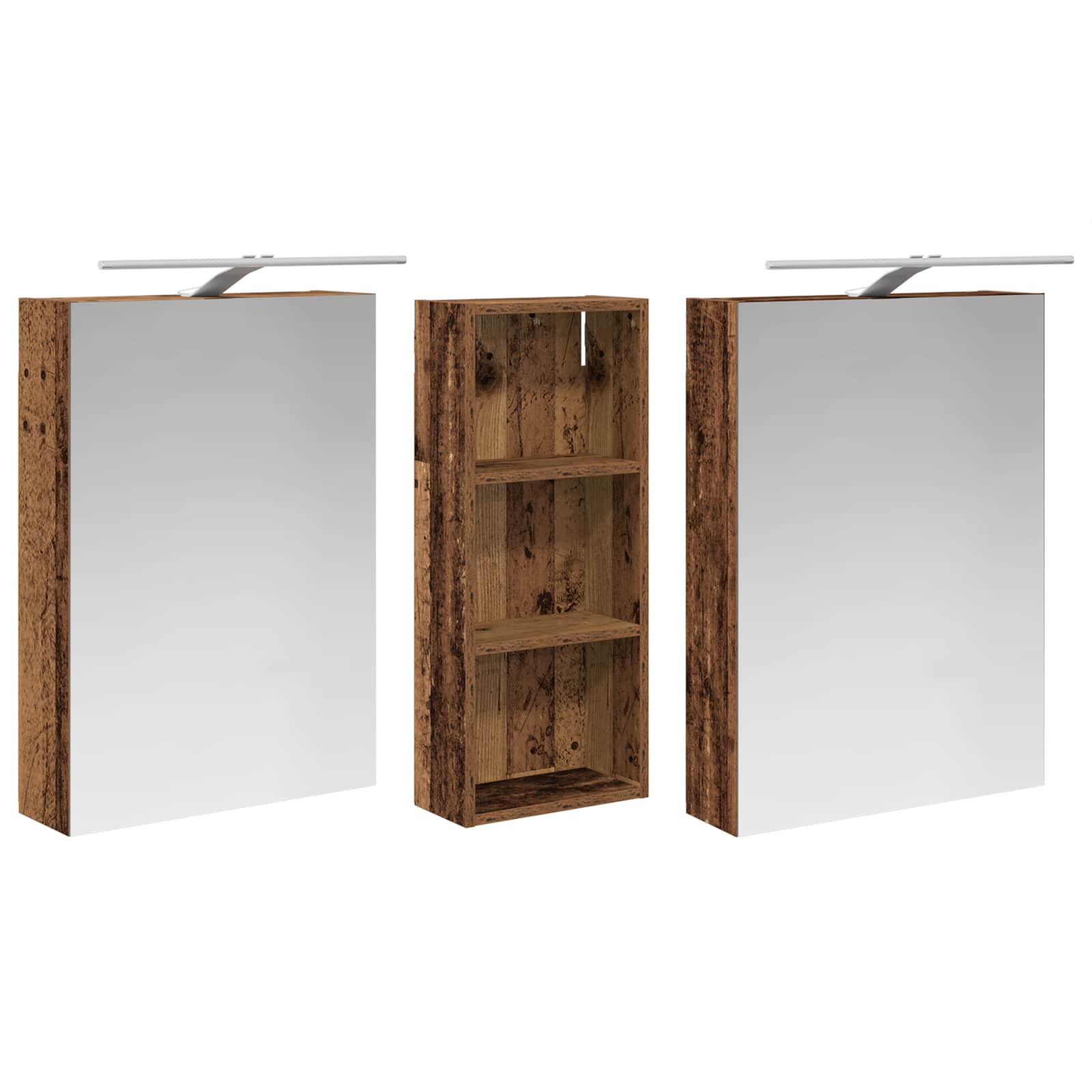 Badezimmerschrank-Set 3 pcs 130 x 14,5 x 70 cm Holzwerkstoff