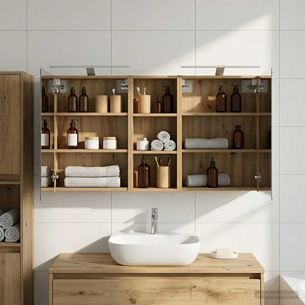 Badezimmerschrank-Set 3 pcs 130 x 14,5 x 70 cm Holzwerkstoff