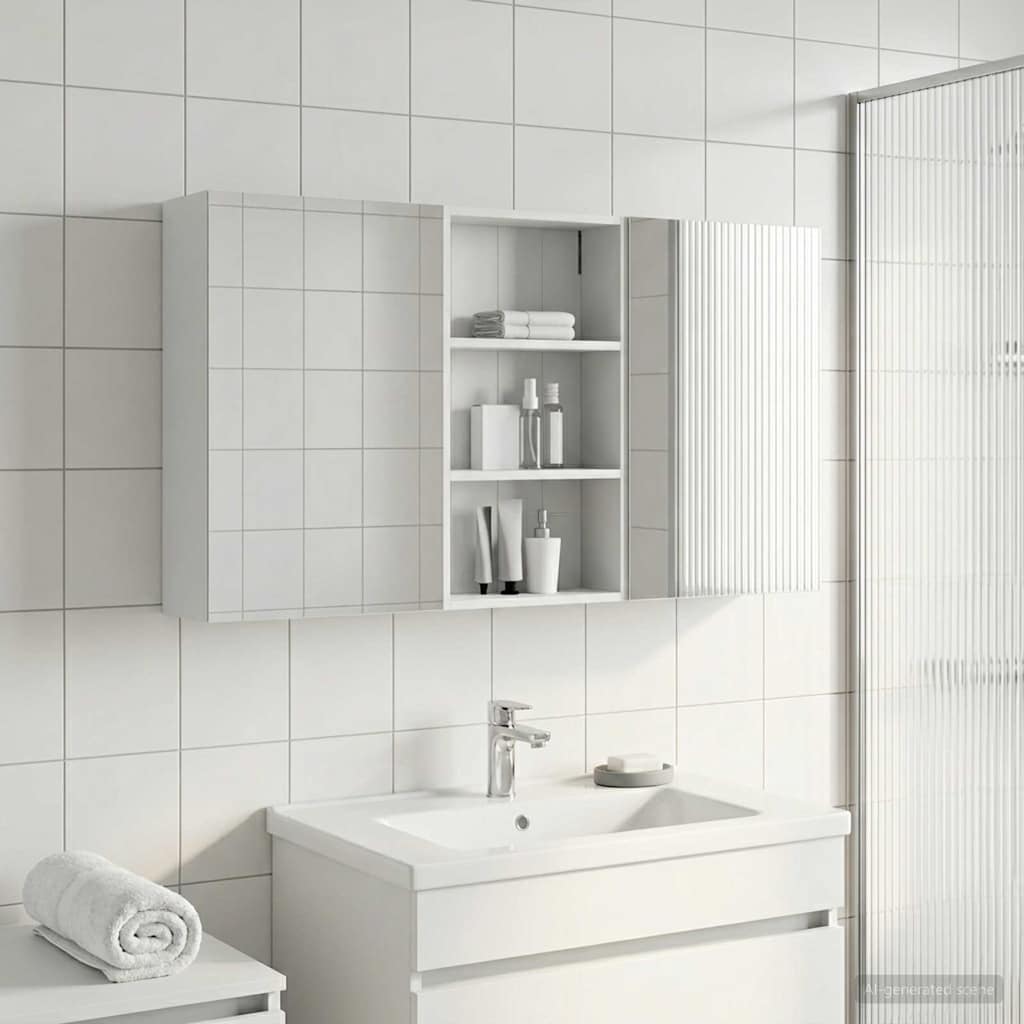 Badezimmerschrank-Set 3 pcs 140 x 14,5 x 70 cm Holzwerkstoff