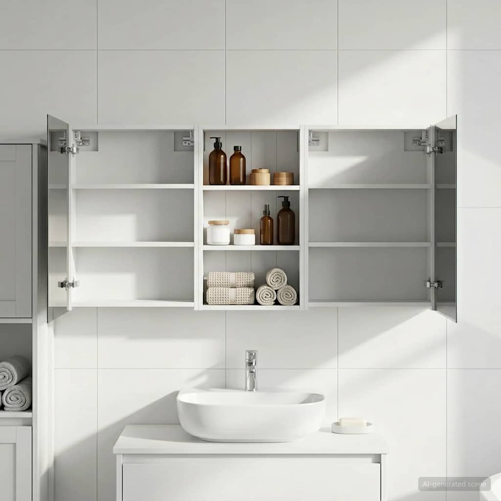 Badezimmerschrank-Set 3 pcs 140 x 14,5 x 70 cm Holzwerkstoff