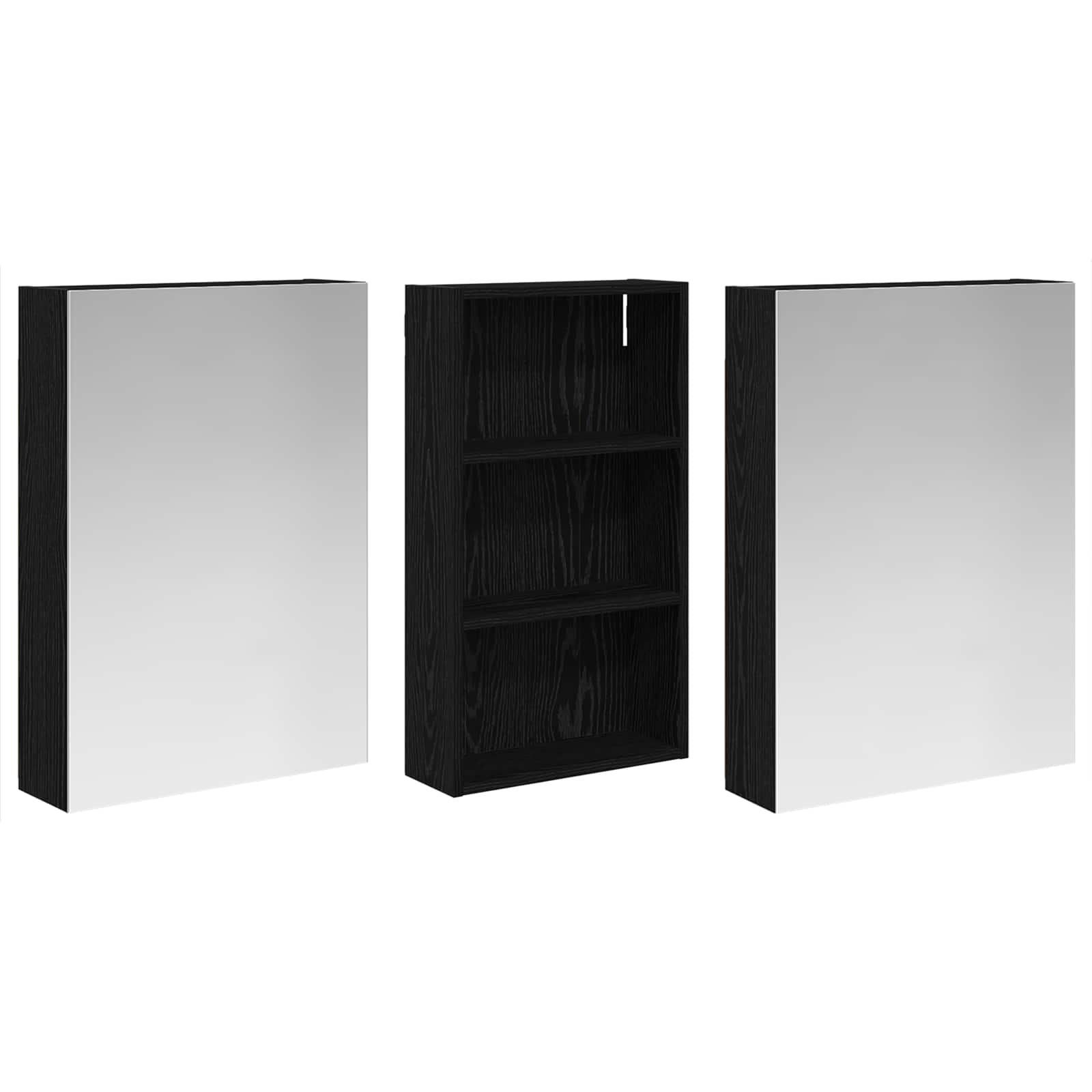 Badezimmerschrank-Set 3 pcs 140 x 14,5 x 70 cm Holzwerkstoff