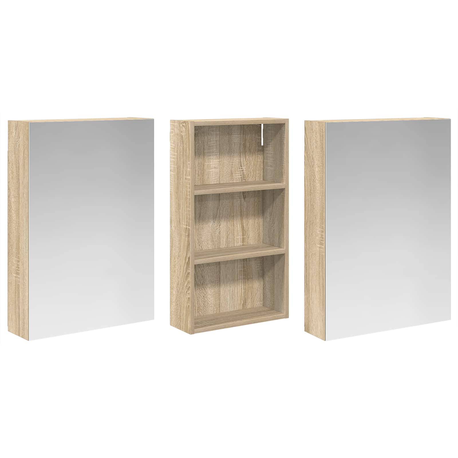 Badezimmerschrank-Set 3 pcs 140 x 14,5 x 70 cm Holzwerkstoff