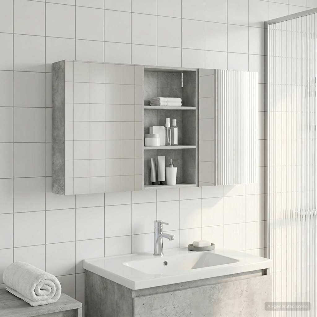 Badezimmerschrank-Set 3 pcs 140 x 14,5 x 70 cm Holzwerkstoff